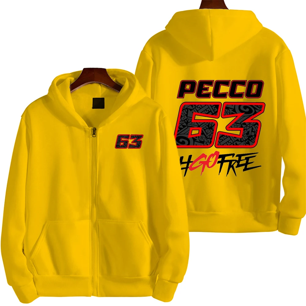 Pecco Bagnaia 63 Racing Motorcycle Team Men Zip Up Hoodie Spring Autumn Fashion Male Sweatshirt New Sport Women Jacket Coats