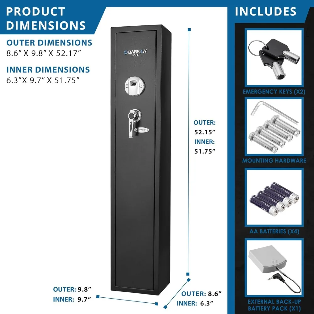 

Quick and Easy Access Biometric Fingerprint Rifle Shotgun Firearm Long Gun Safe for Home