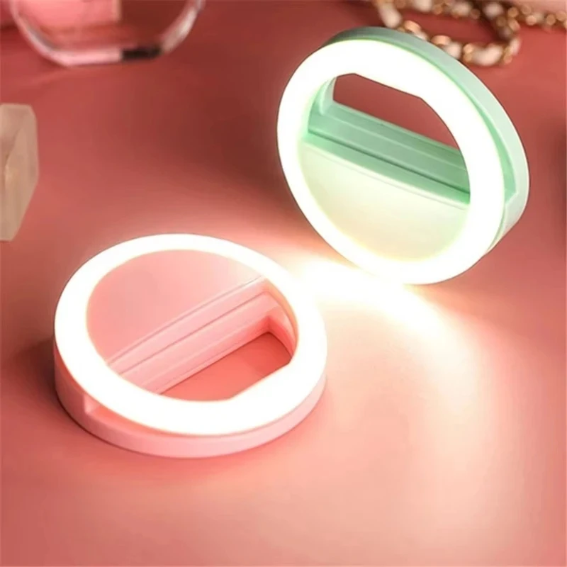 1/2/3/4Pcs LED Selfie Ring Fill Light Cell Phone Third Gear Fill Light USB Charge Portable Beauty Flash Photo Beauty Light Live view 2