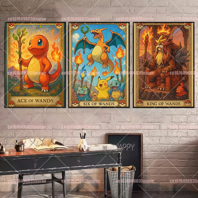 

Anime Pokemon Character Charizard Pikachu Squirtle Charmander Lucario Meowth Greninja Bulbasaur Poster Canvas Painting Art Gift