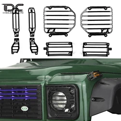 Kit de couverture de lumière en métal 1/10 pour Defender D90 D110 protection avant arrière lampe calandre échelle RC voiture sur chenilles mise à niveau