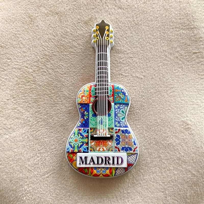 

Madrid Tile Modern Minimalist Guitar Cultural and Creative Home Decor 3d Painted Fridge Magnets Travel Souvenirs