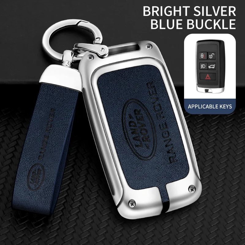 Zinc Alloy + Leather Car Key Case Cover Shell For Land Rover Range Rover Sport Velar Evoque Freelander Discovery Protector Shell