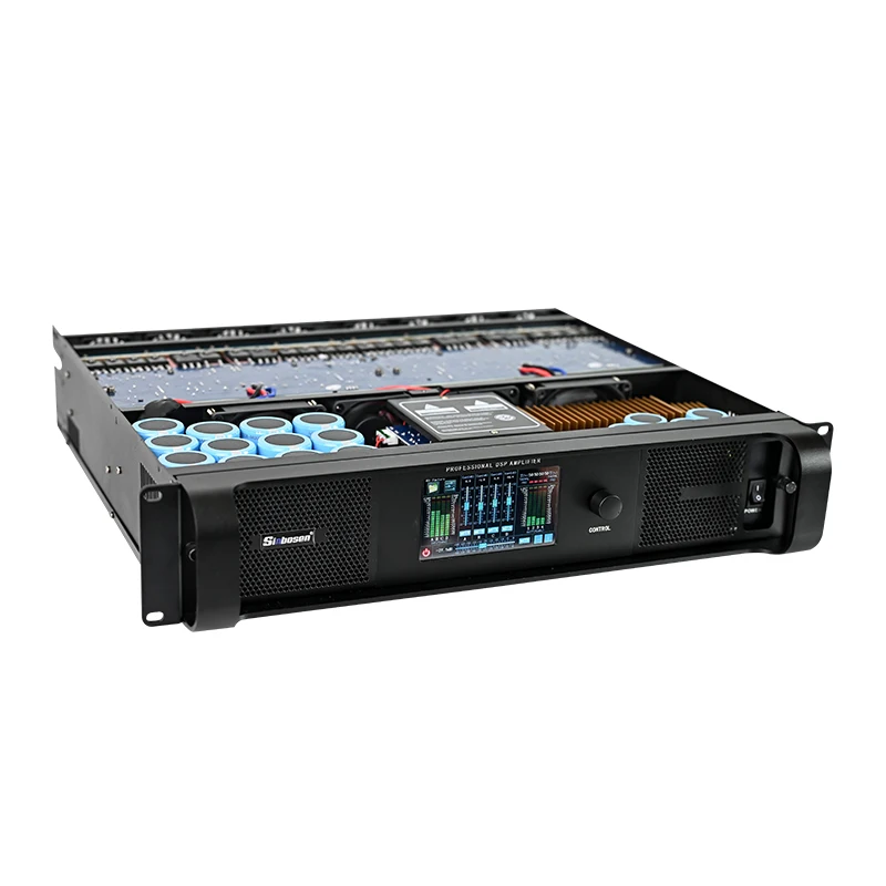 DSP10000Q AES FIR Amplificador de potência de comutação de palco profissional 2U DSP amplificador de matriz de linha de áudio multifuncional de alta qualidade