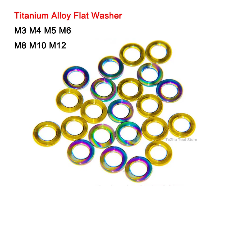 

Titanium M3 M4 M5 M6 M8 M10 M12 Titanium Alloy Flat Spacer Washer for DIN912 Bolt Screw