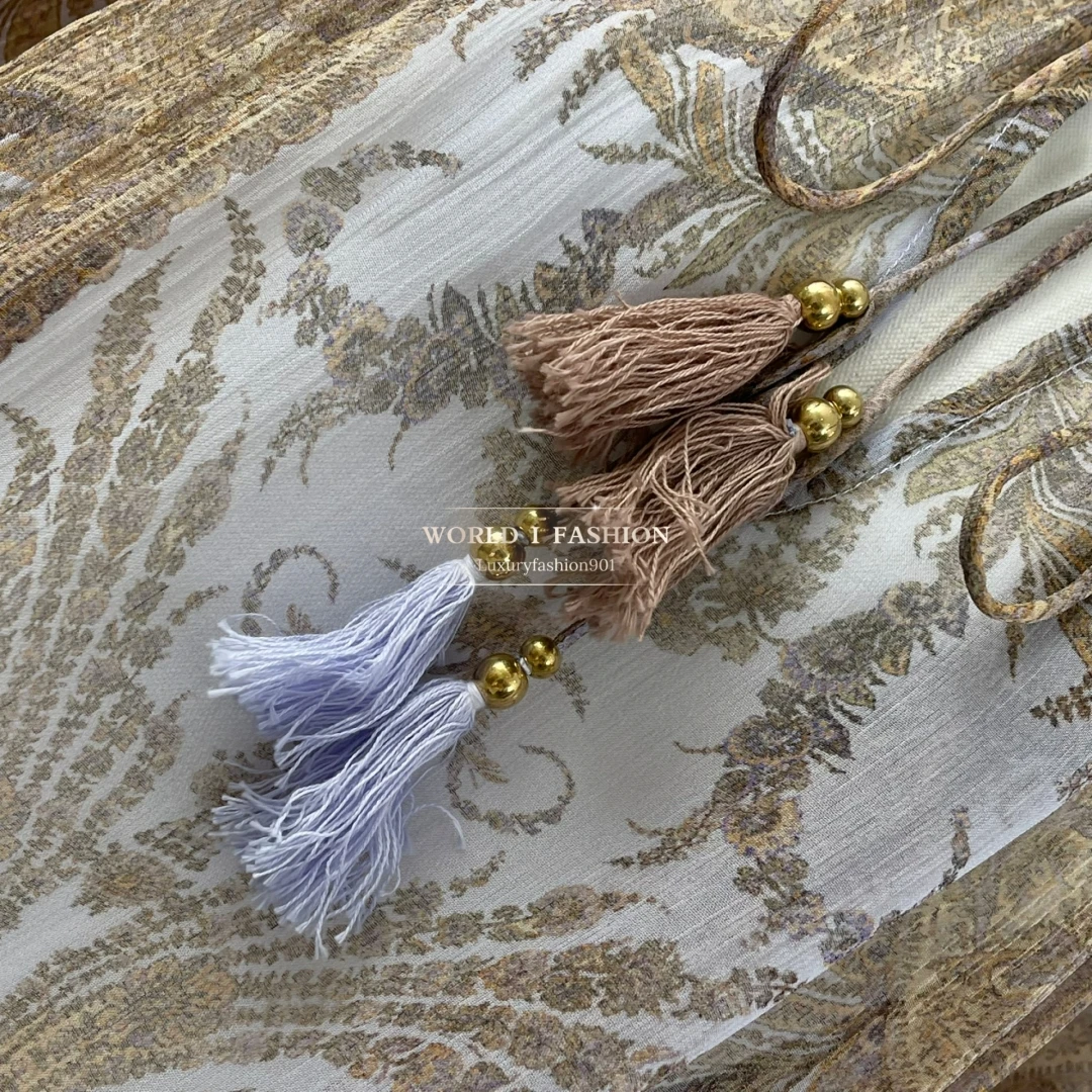 

2025 New High Quality Paisley Tassel Pendant Decoration Full Seleeve Blouse and Shorts Women Set