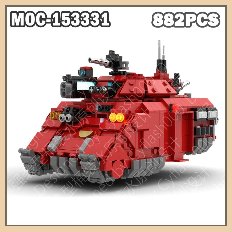 

MOC-153331 Building Blocks Warhammer 40k Tank Military MOC Tank Model Creative Gift Puzzle Blocks Set 882PCS