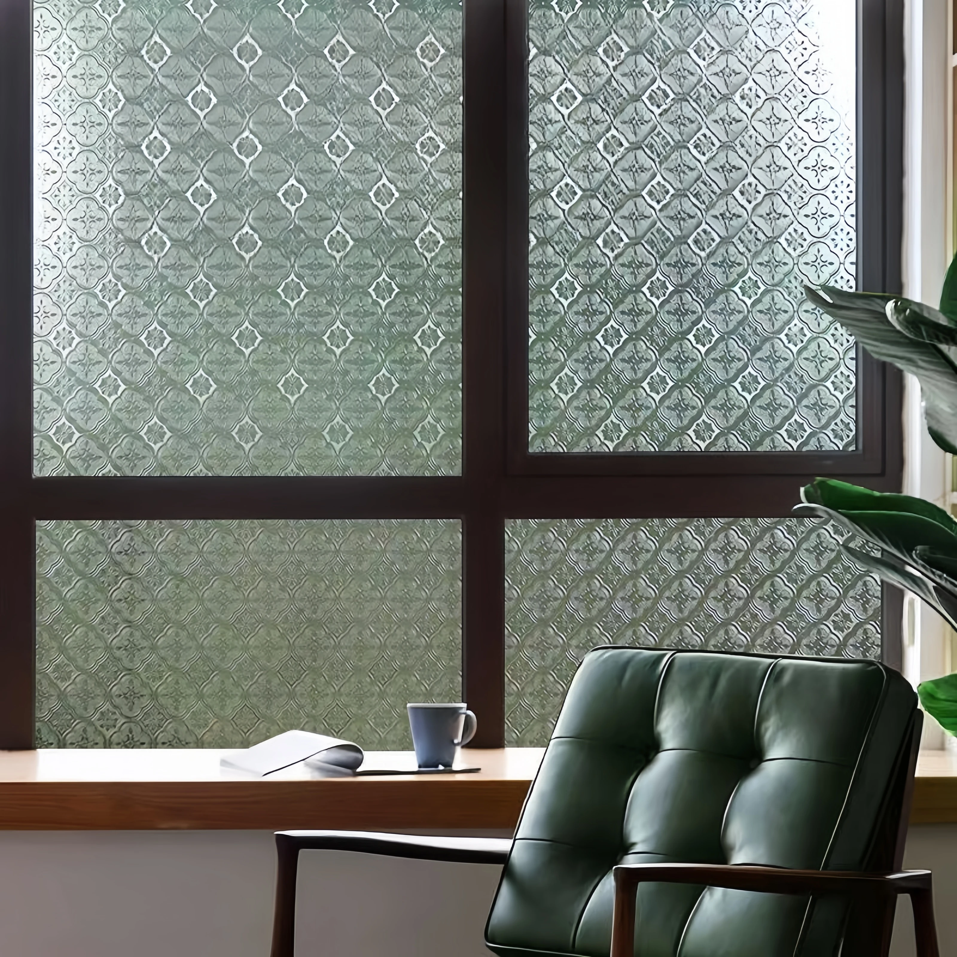 Chinese Retro Glass Sticker Translucent Opaque Window Anti-Leakage Anti-Peeping Frosted Film Window Grille Electrostatic Sticker