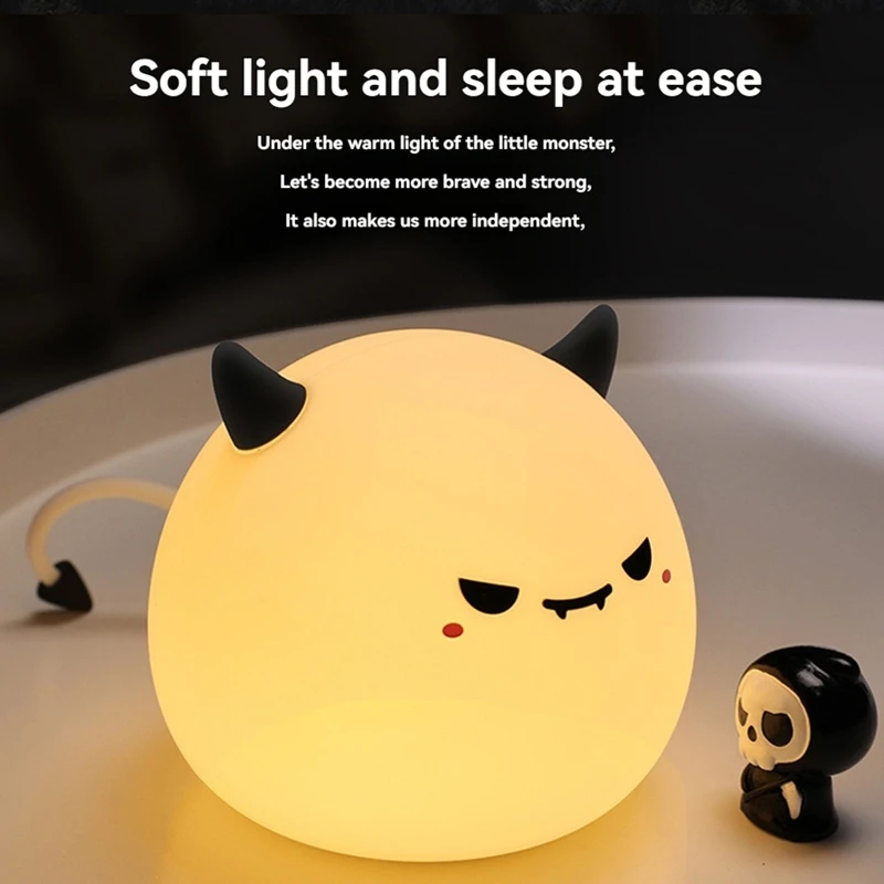 A93G Cute Little Devil Monster Lamp Soft Lighting Small Night Light Bedside Light