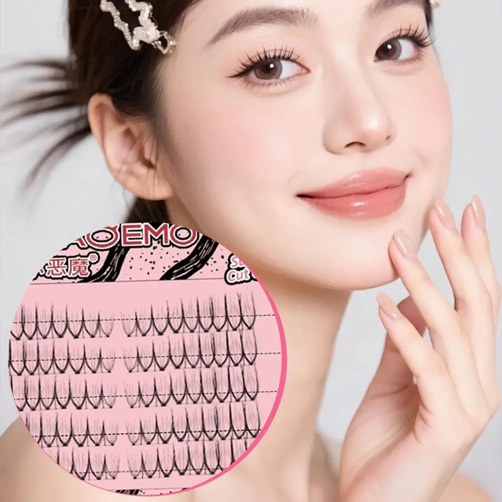 DIY 패션 속눈썹 연장 접착제가 없는 한국 스타일 속눈썹 자체 접착 그룹 속눈썹 세그먼트 가짜 속눈썹 소녀 내추럴 S5M0