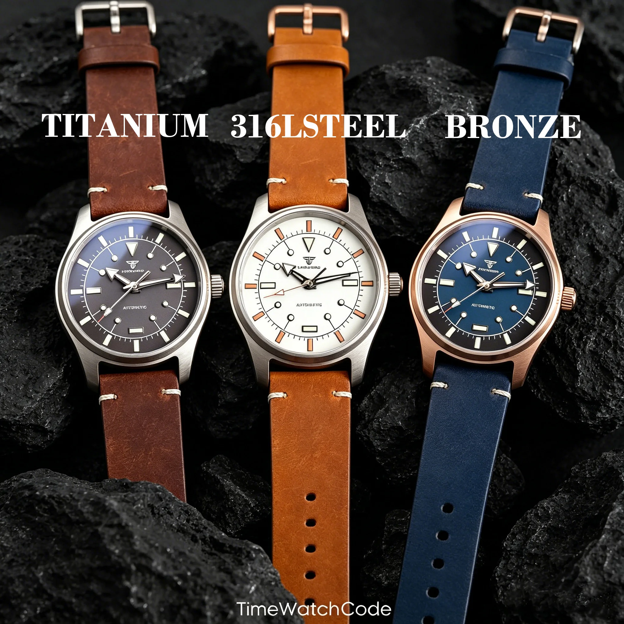 

Tandorio Vintage Pilot Automatic Men's Watch Japan NH35A Asia 2824 Mechanical Luminous Dial Waterproof Sapphire Crystal 39mm