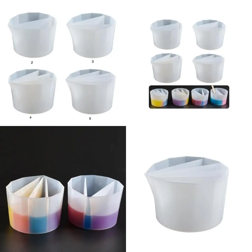 

J78F Clear Silicone Epoxy Resin Mixing Cups Distribution Measuring Cup DIY Epoxy Resin Tools for Jewelry Making Hobby Craft