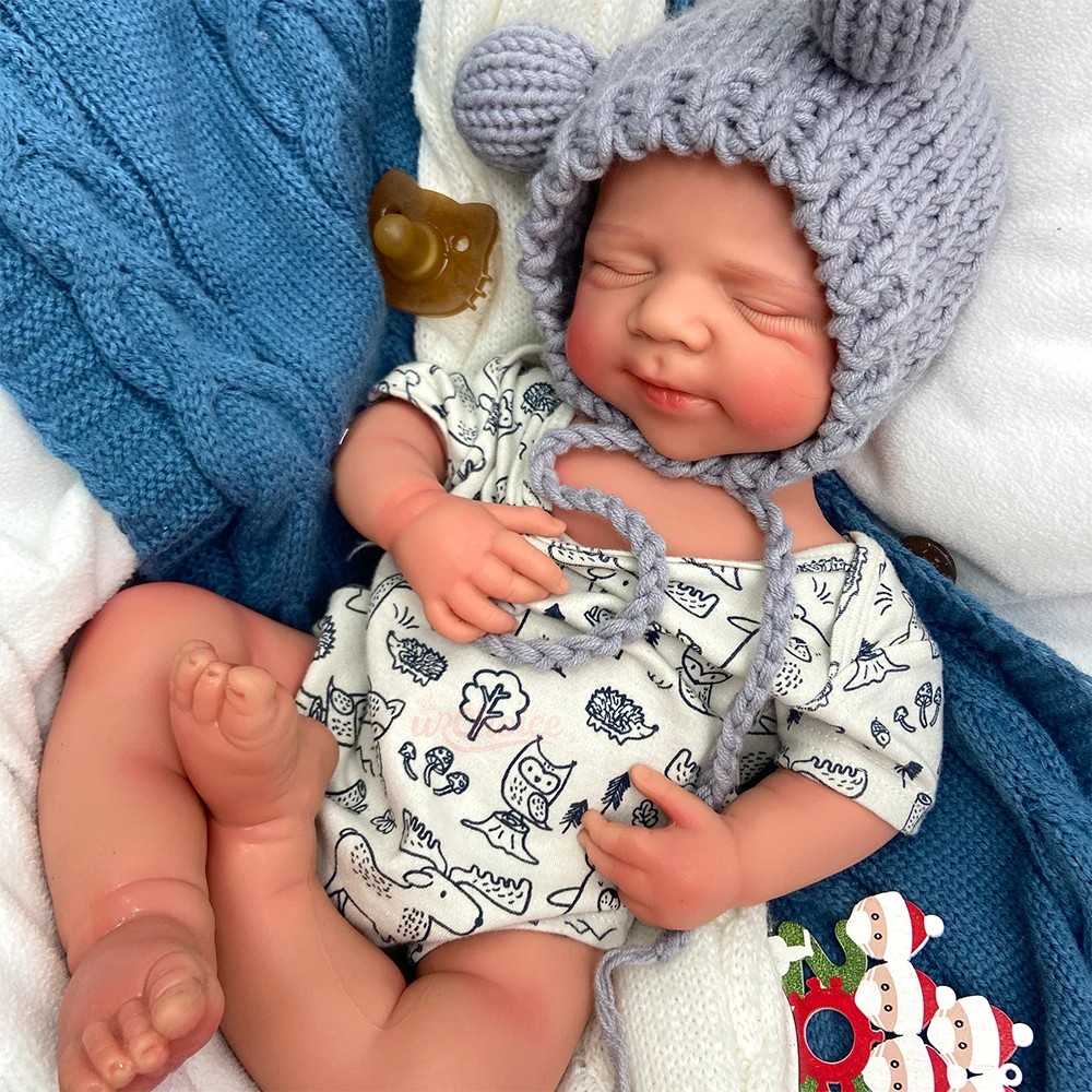 20Inch Handmade Soft Touch Silicone Reborn Baby Boy/Girl Can Use Pacifiers Exquisite Texture Details Doll for Gift Giving