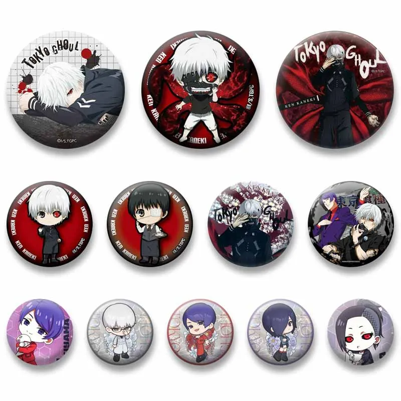 Anime Tokyo Ghoul Enamel Pins Cartoon Character Collectible Lapel Badges Ken Kaneki Touka Kirishima Brooch for Backpacks Jewelry