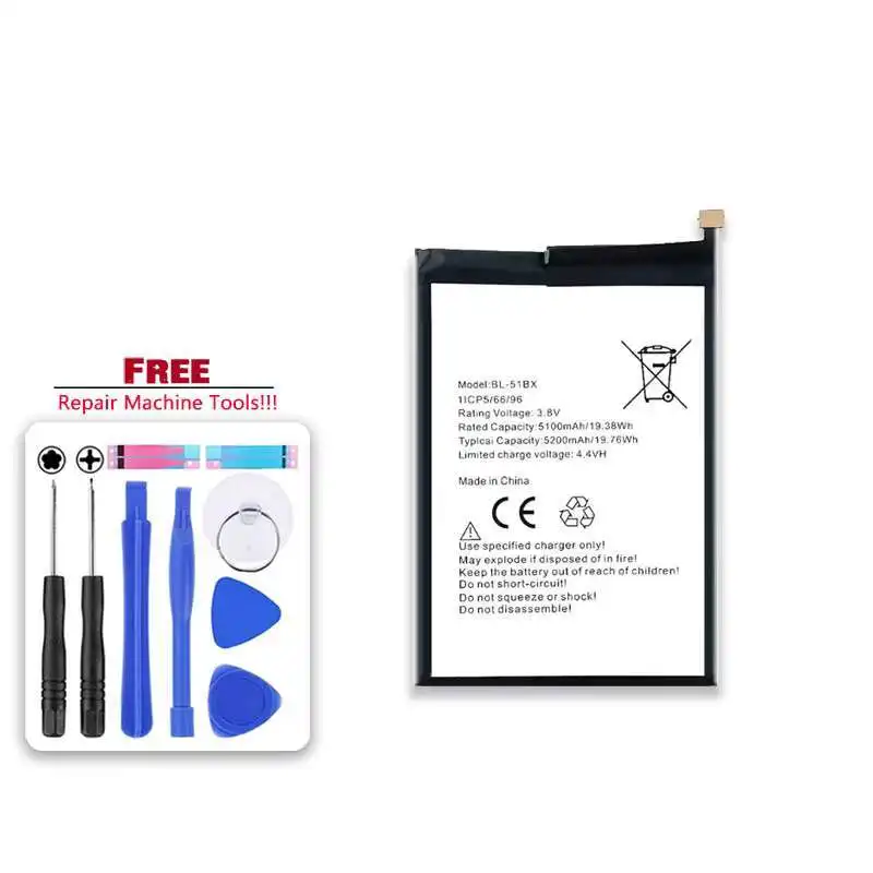 

Аккумулятор мобильного телефона BL-51BX 5200 мАч для Infinix X692 Note 8 X683 Hot 10 X682B Note 8i