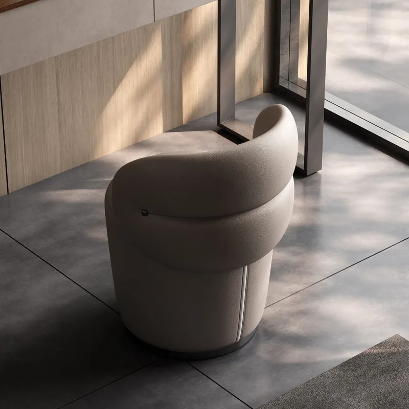 

All leather Italian minimalist dressing stool household makeup stool dresser stool shoe change