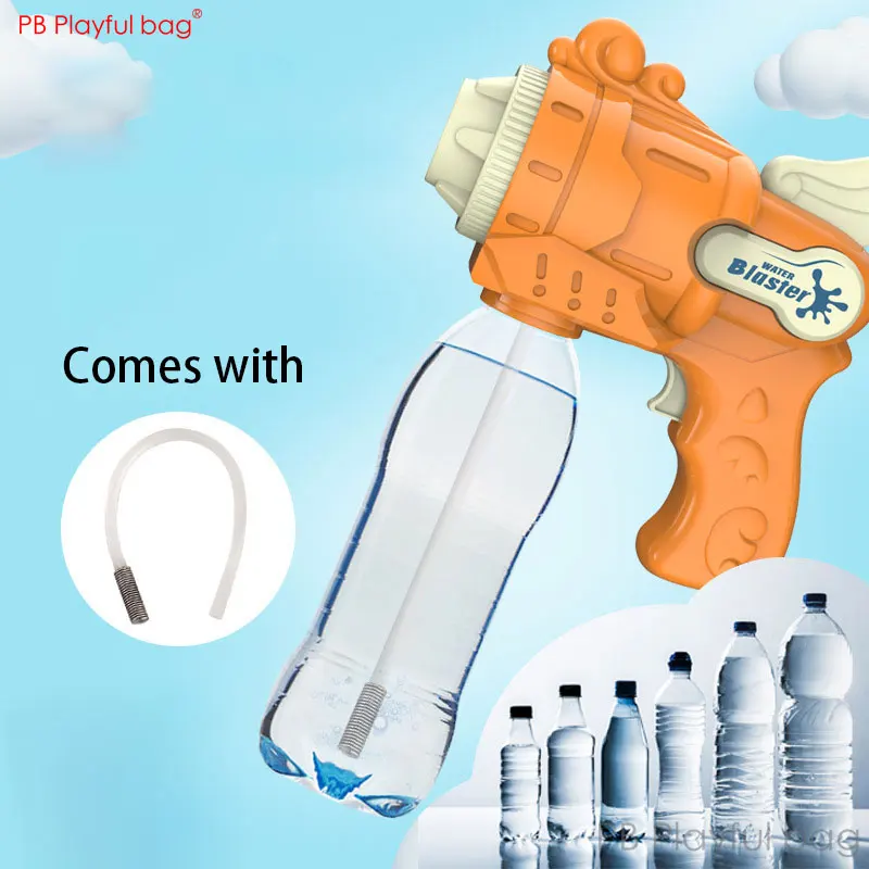 2 Mode Kartun Pistol Air Listrik Musim Panas Mainan Air Semprot Musim Panas Luar Ruangan Mainan Anak-anak Blaster DIY Modifikasi Botol Kosong AC79