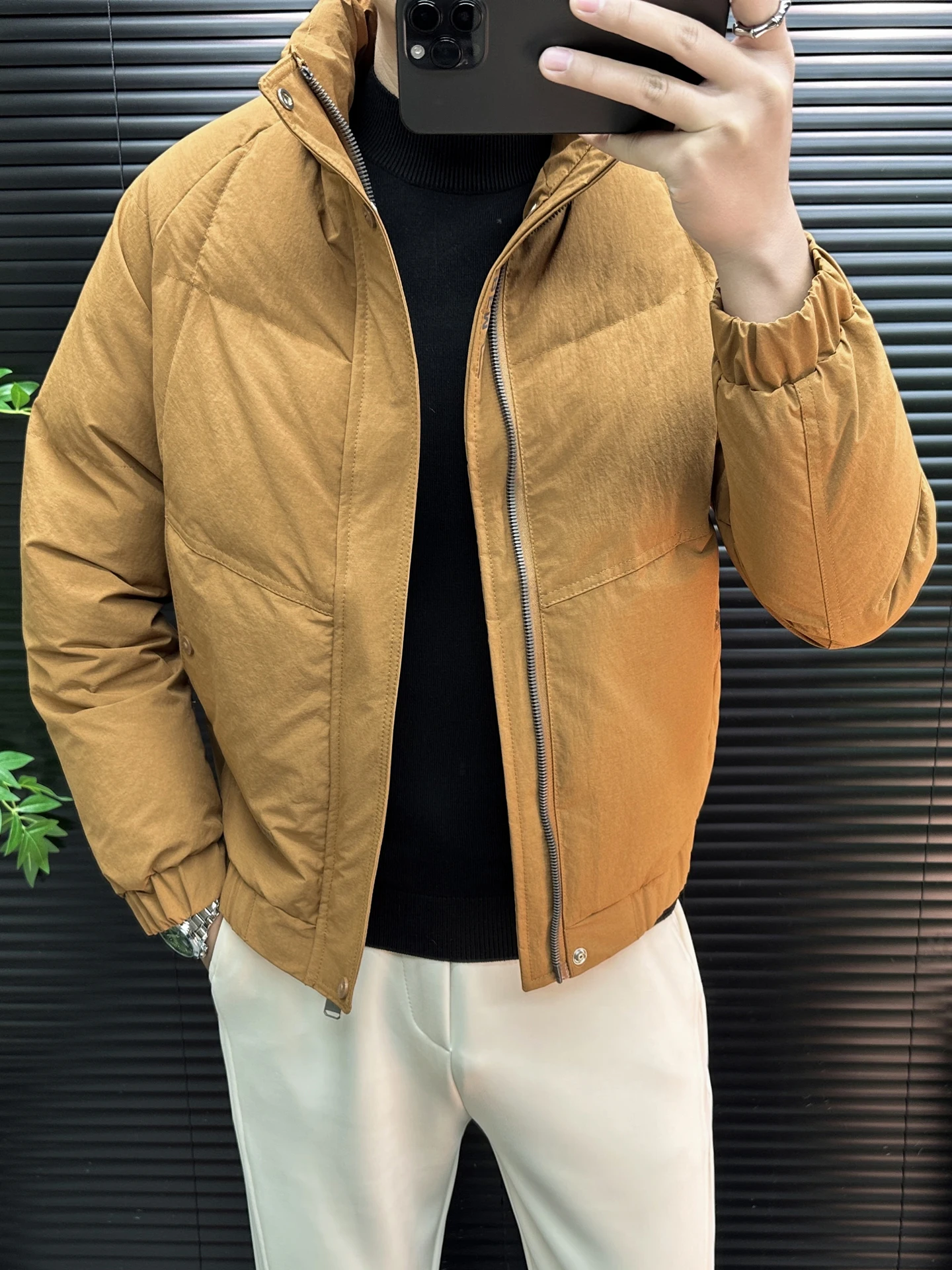 

Men's ort Stand Collar Cotton Jaet Lightweight aphene Cloud Fce Slim Fit Youth Warm Trendy Cotton Coat ort Outerwear