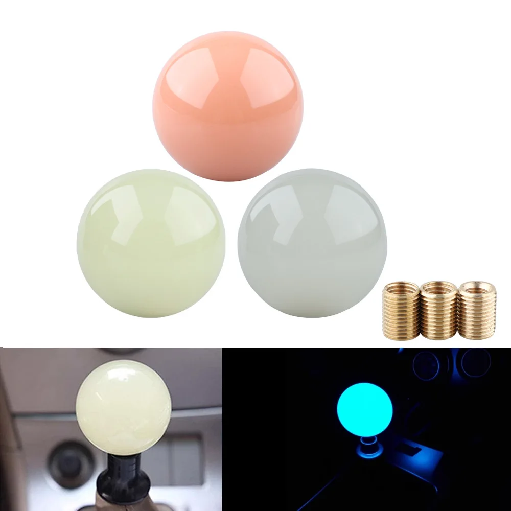 Gear Knob Universal Manual Transmission Car Noctilucent Resin Shifter Knob with 8/10/12mm adapters Gear Lever Shifts Knob