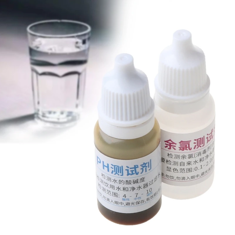 10ml Ph Test Liquid Kit with Test Card for Home Tap and Well Water Swimming Pool Liquid Hydroponics Easy to Operate M4YD