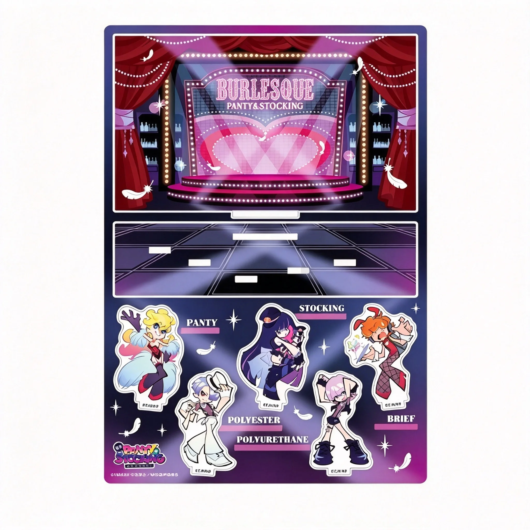 Anime New PANTY & STOCKING with GARTERBELT Panty Anarchy Scene drawing  Acrylic Stand Model Plate Keychains Desk Decorations