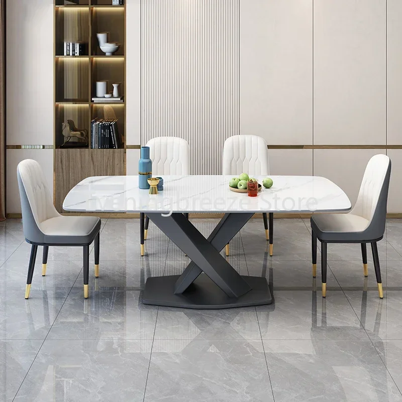 Poker Marble Kitchen Dining Tables Coffee Set Restaurant Center Dinning Table Mid Century Modern Floor Stolik Home Furniture