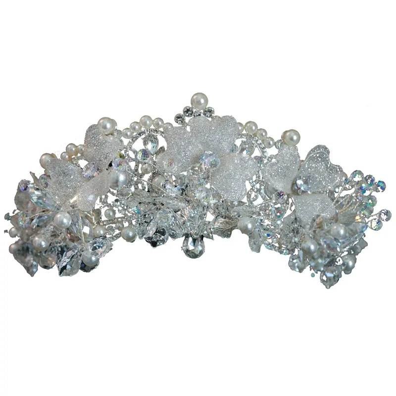 تاج الزفاف غطاء الرأس الكورية موري نمط أنيق فاخر فستان الزفاف اكسسوارات الإناث 18 عيد ميلاد الكبار الاحتفال التاج