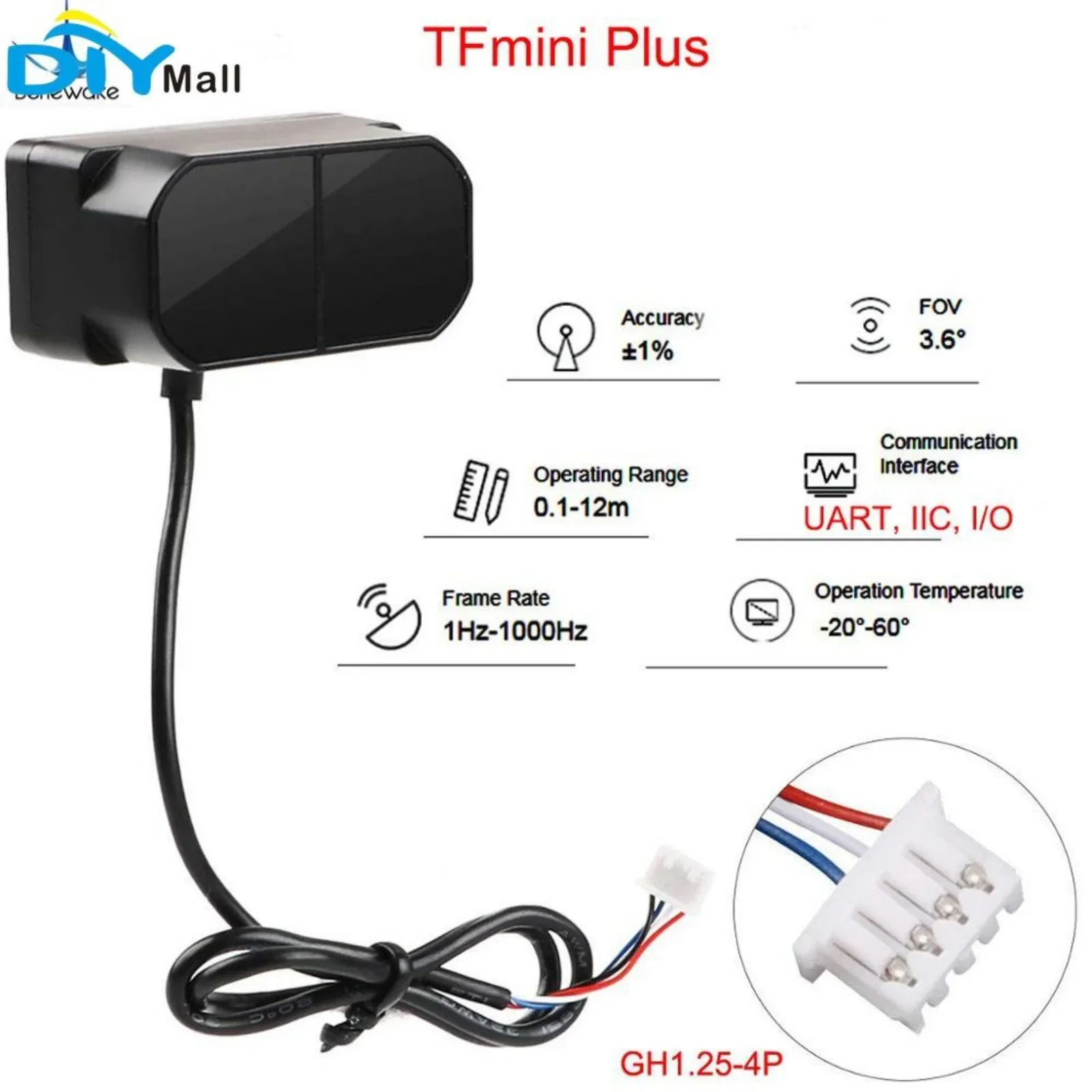 Benewake tfmini-s/tfmini plus lidar Entfernungs messer Sensor uart i2c Einpunkt-Mikro-Entfernungs modul für arduino pixhawk