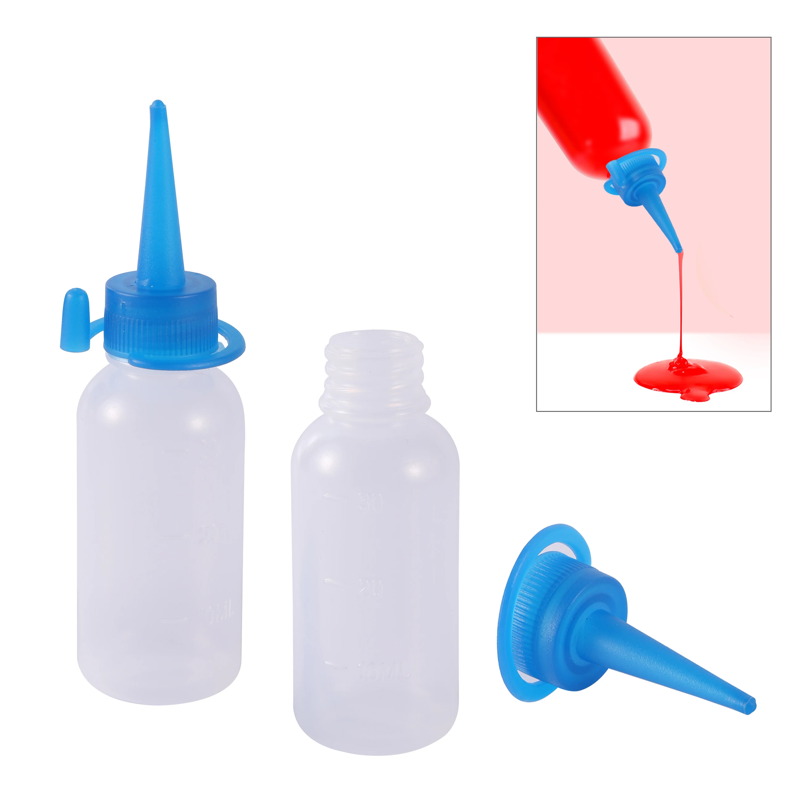 2Pcs 30ML Squeeze Empty Bottle Laboratory Wash Bottle Watercolor Acrylic Paint Graffiti Sand Glue Packing Bottle Sharp Mouth