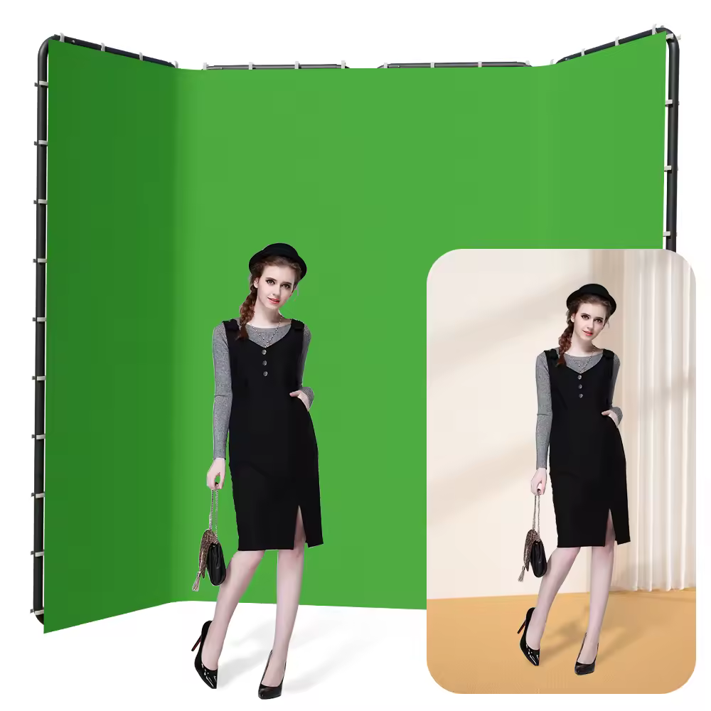 SH 2.4x4M Background Stand Frame With Photography Green Screen Backdrops Photography Background Support Studio Light Tripod