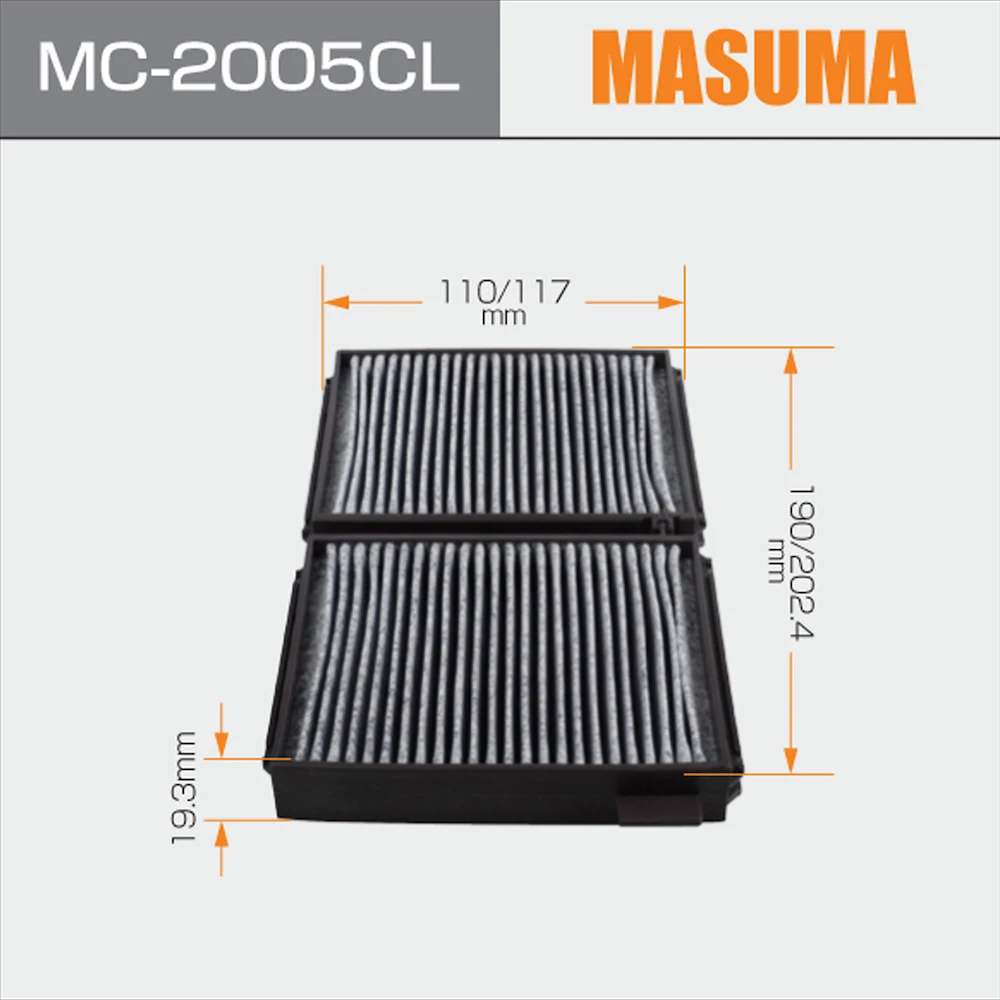 MC-2005CL MASUMA Assurance Auto Parts Cabin Air Filter Cabin Filter Ac Car Filter Manufacturer Distributor Car Aircon Element