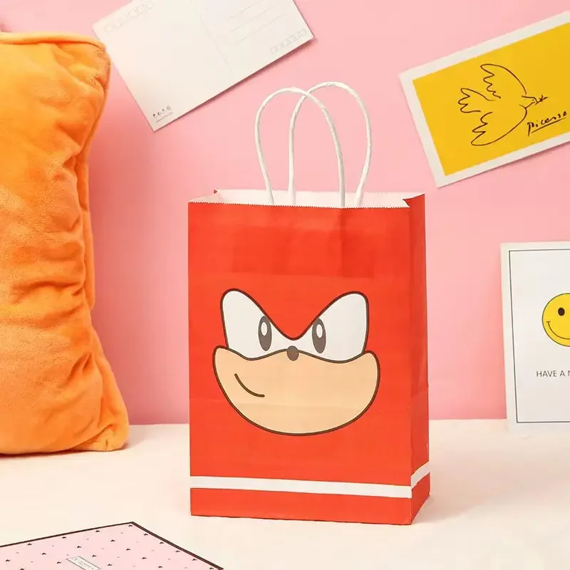 Соник аниме Knuckles Amy Tails Shadow, экшн-фигурка, периферийные устройства, детский бумажный пакет, подарок на день рождения, праздничное