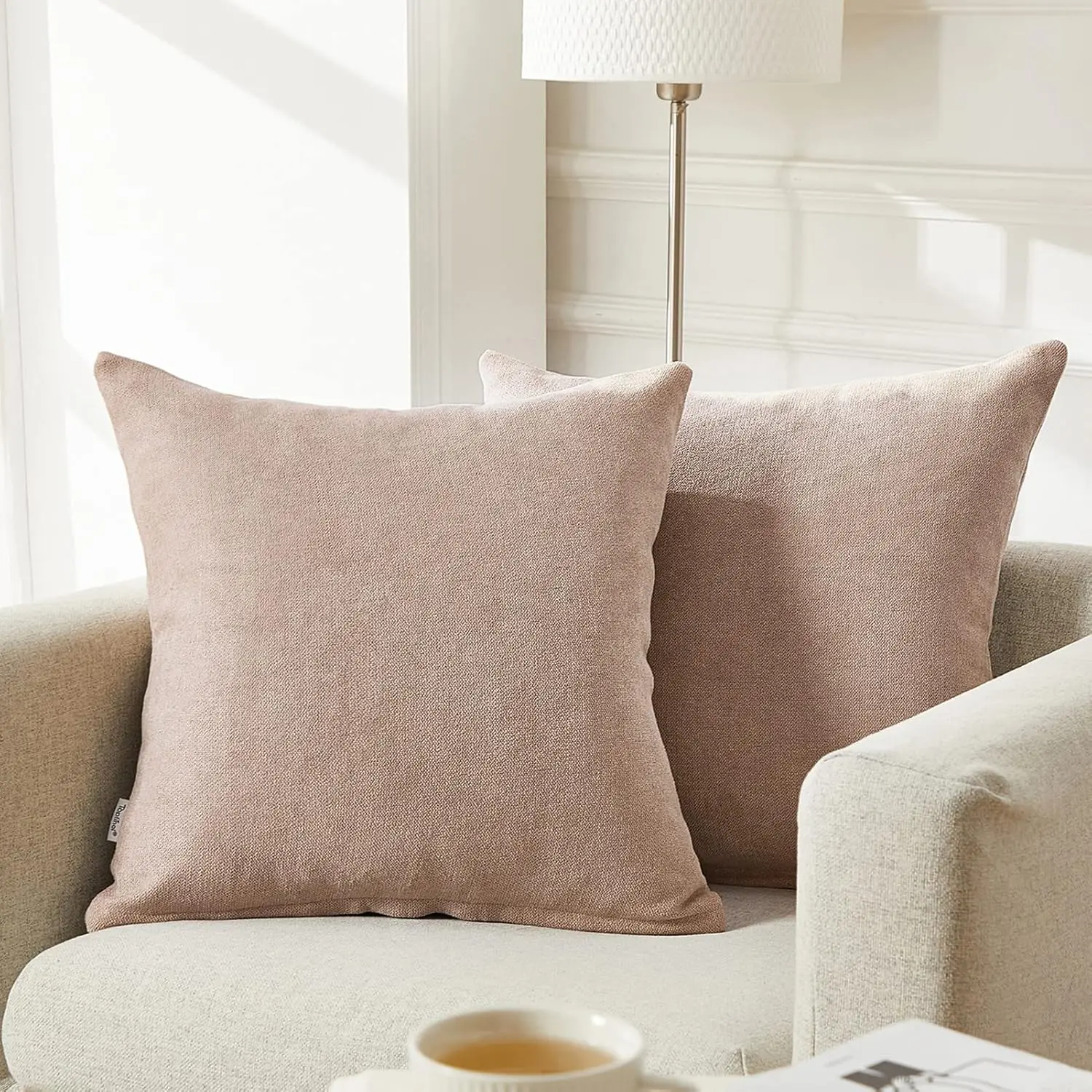 

Top Finel Pa Of 2 Decorative Soft Chenille Throw Pillow Cover Large Camel Pillow Cover Solid Euro Pillowcase Accent Square