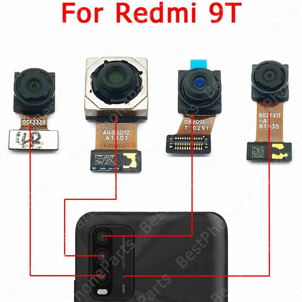 Módulo de cámara trasera flexible, piezas de repuesto de reparación para Xiaomi Redmi 9T 9 9A 9C