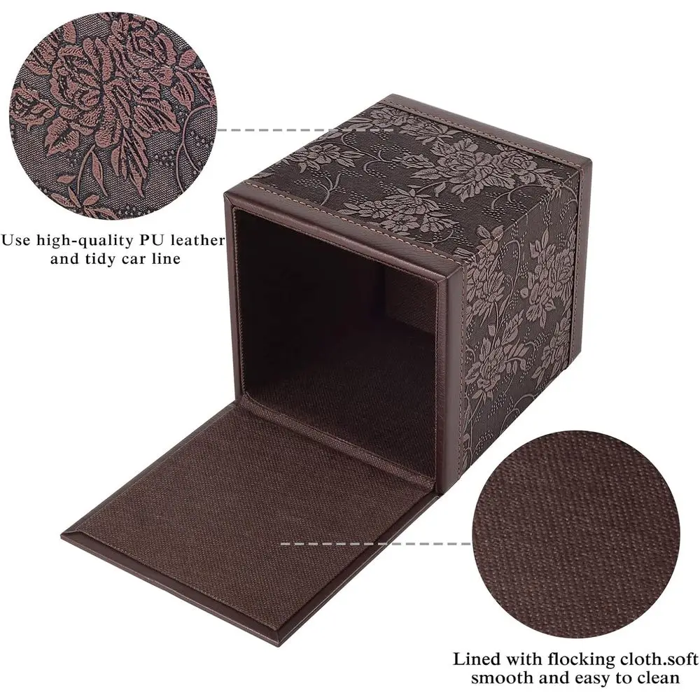 Tissue Box Cover Square Leather Tissue Box Holder Napkin Facial Paper Organizer Bottom with Magnet Reinforcement Home Hotel Rest - view 6