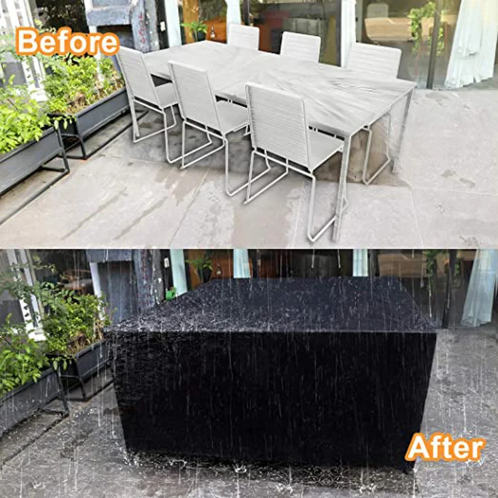 Wasserdichte Outdoor-Möbelabdeckungen, Regen- und Staubresistente Terrassenschutzbezüge für Tisch, Stuhl, Sofa und Gartenmöbelsets – Detail 9