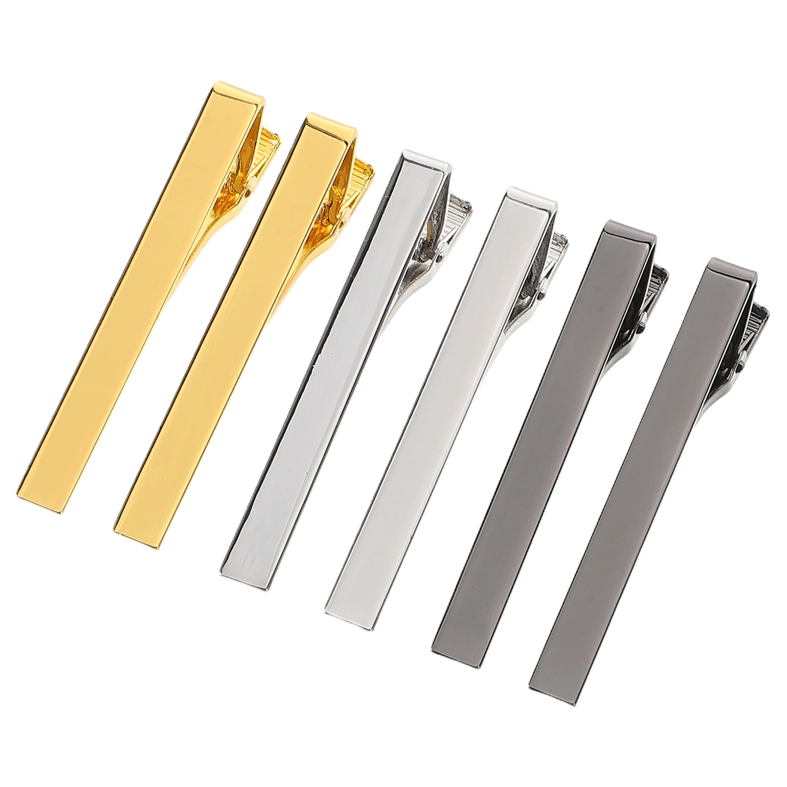 6 Pcs Tie Clip Durable Stylish Suit Shirt Tie Tack Pins Scarf Clasp Formal Wear Business Occasions Dress Accessories