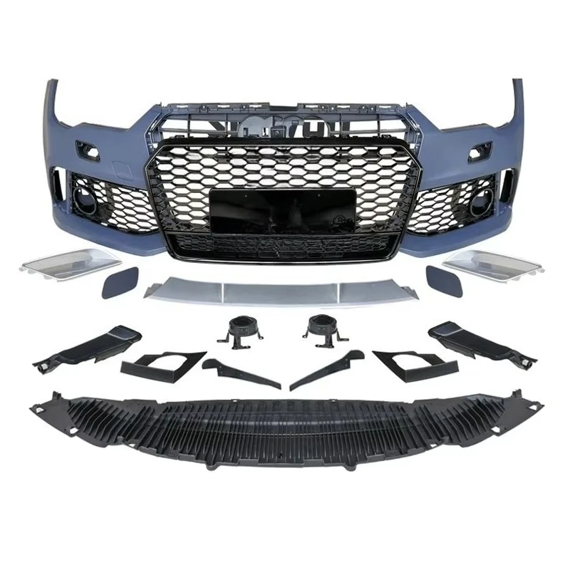 

STLF A7 2016-2018 Car Body Kit RS7 Style Front Bumper Honeycomb Grille Facekit New Condition Wholesale Modified Accessories