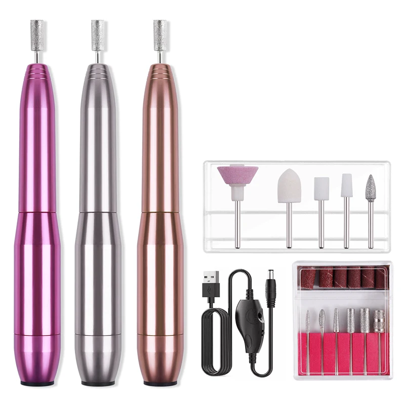 Nagel Bohrer Maschine USB Polnischen Stift Professionelle Starke Elektrische Nagel Bohrer Maschine Set Maniküre Mit Cutter Nail art Salon Werkzeuge