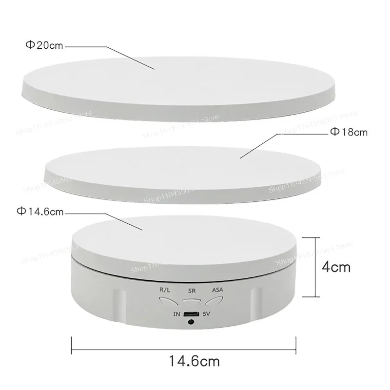 USB-Rechargeable 3-Speed Visualizer - 360° Electric Rotating Turntable for Video Shooting