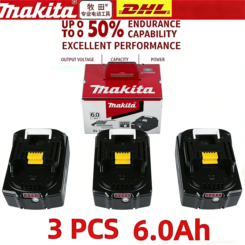 

Genuine makita BL1860 18V 6AH Battery Power Tools Li-ion Replacement LXT BL1850 BL1840 for 18V Screwdriver with BMS TPCELL 1