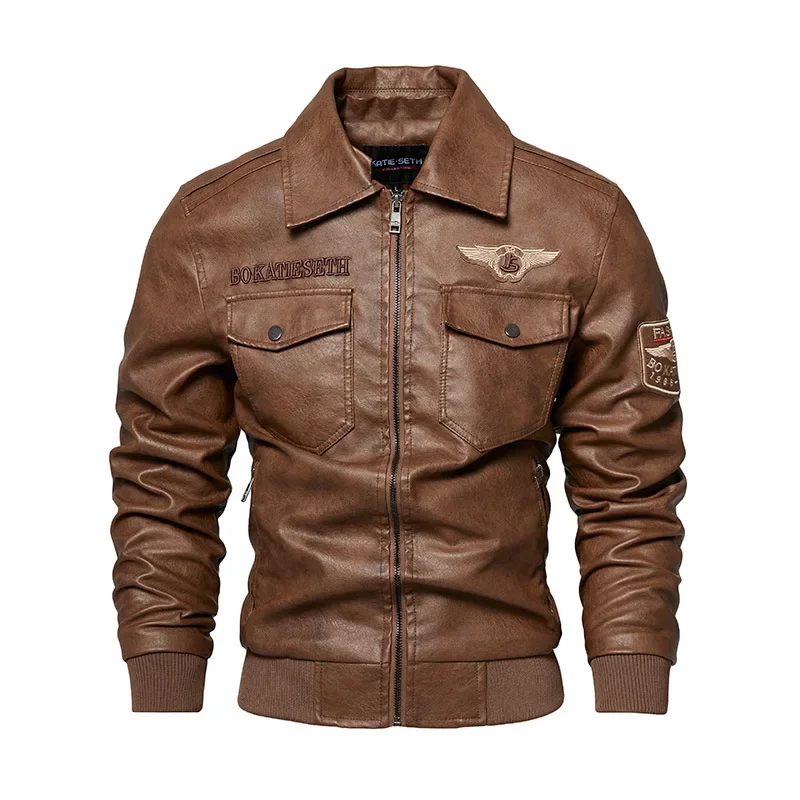 Men's New Fall/Winter Leather Jacket for Men - Slim Fit, Stylish, Motorcycle Style PU Leather Jacket for Men's Fashion