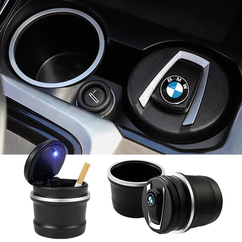 

Car Cigarette Ashtray Cup With Lid With LED Light Portable For BMW M M3 M5 M6 X3 E46 E90 E39 F10 F20 F30 G20 E60 E36 E34 X6