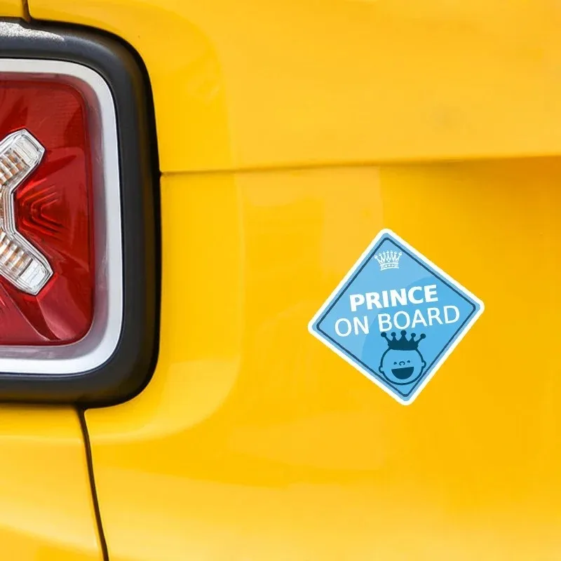 

Warning Car Sticker Lovely High Quality Graphic PRINCE BABY ON BOARD Cartoon Decoration Decals 15CM PVC KK