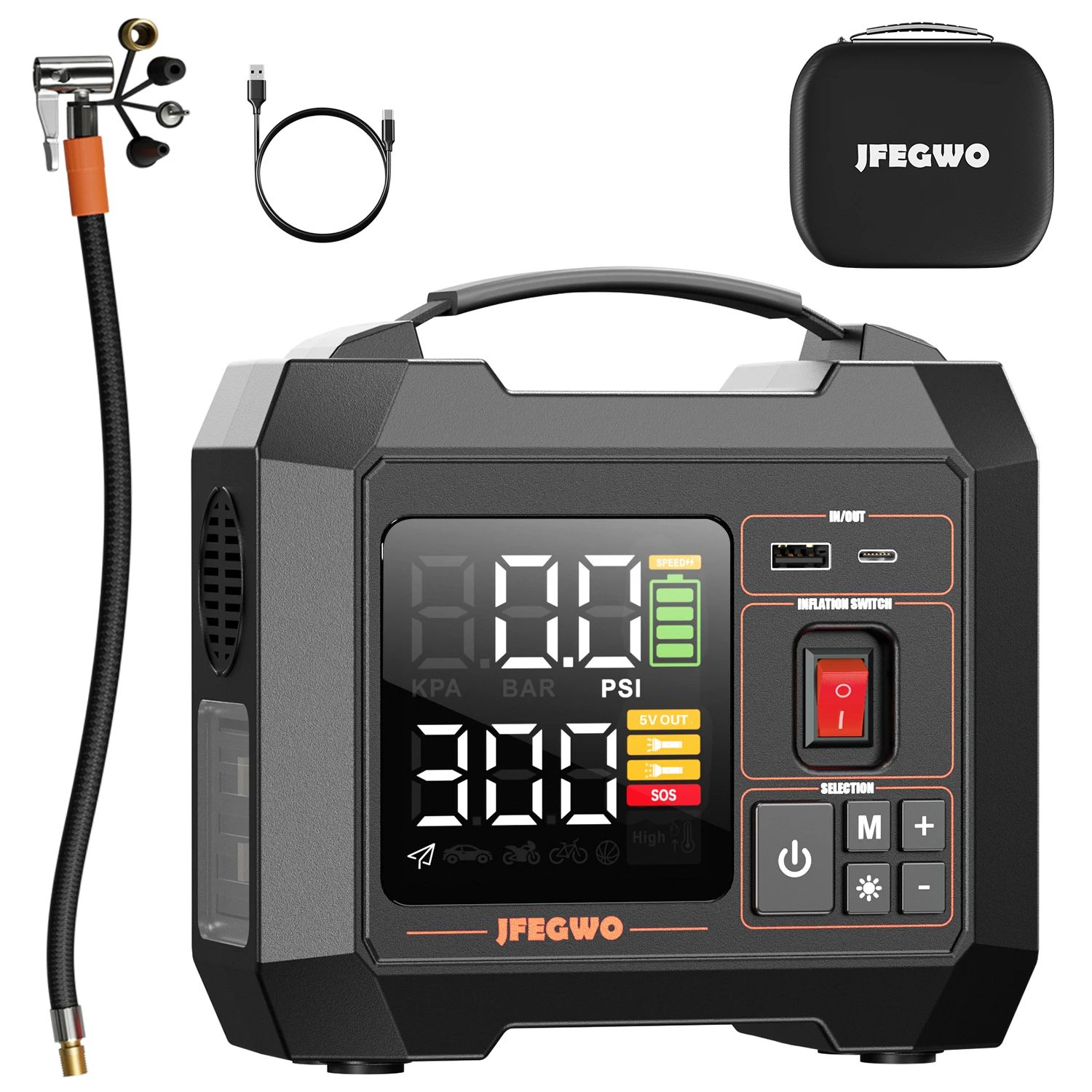 

Portable Power Bank for Electric Car Wireless,Portable Tire Inflator Car Air Pump Portable Digital Air Pump