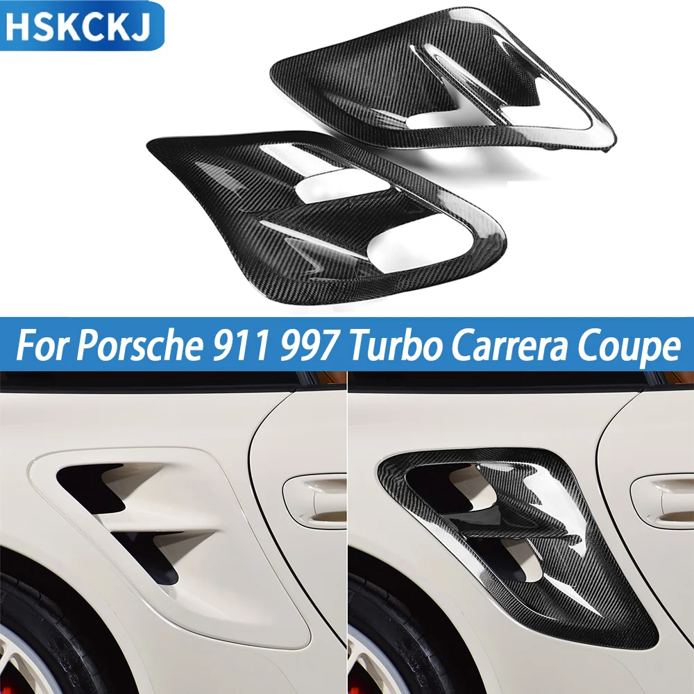 

Compatible with Porsche Carrera 911 997 Turbo Coupe Real Carbon Fiber Car Body Spoiler Vent Cover Panel Hardware 2Pcs