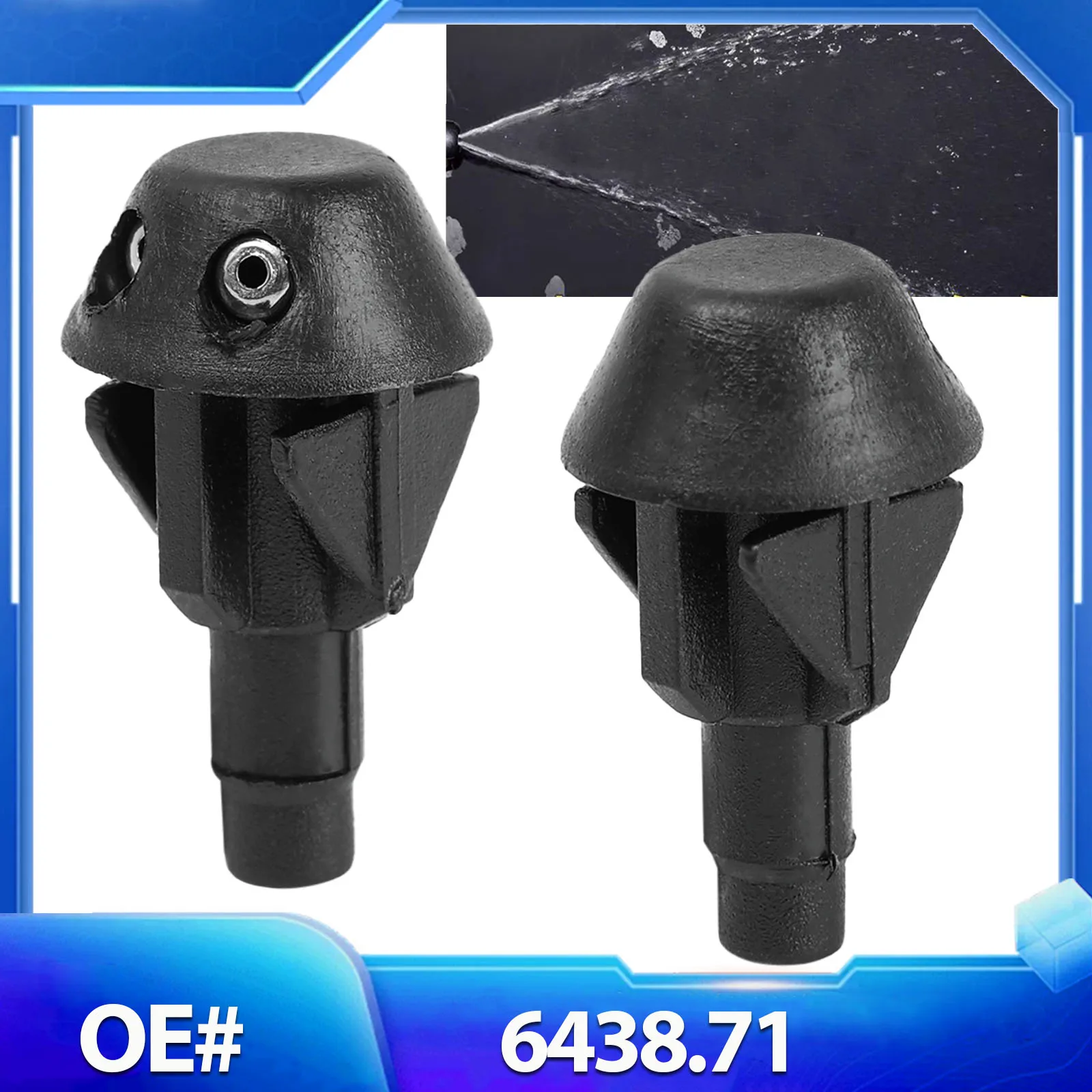 Erick's Wiper Pair Front Windscreen Wiper Washer Nozzle Jet Spray For Peugeot 106 205 206 306 506 OE# 643871 Hood Water Sprayer