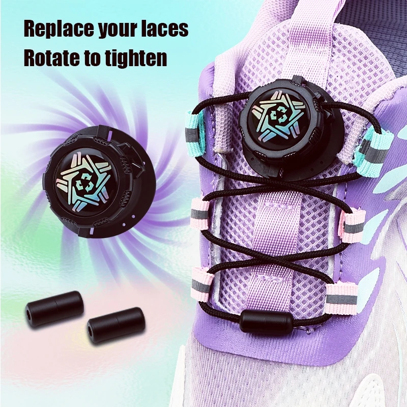 1Pair/3Pair New Thick Rope Automatic Shoelaces with Swivel Buckle Easy Install No-Tie Sneaker Shoelaces Shoe Accessories
