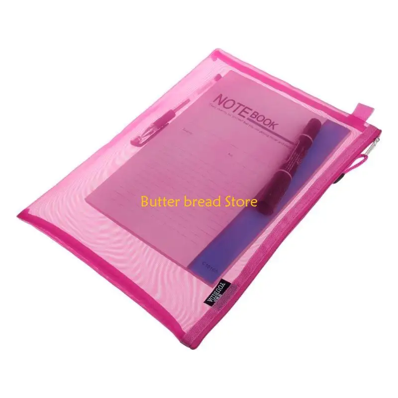 W89C Colored File Bag Große Zip-up-Netztasche für Erwachsene Büroreisen