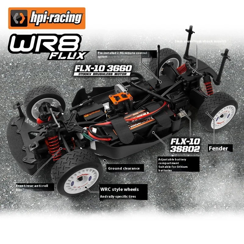 New Hpi Wr8 Flux 1/8 Rc Car Simulation Escort Remote Control Electric Oil Powered 3.0 Pull Car With Adequate Power Boys' Toy - Image 3